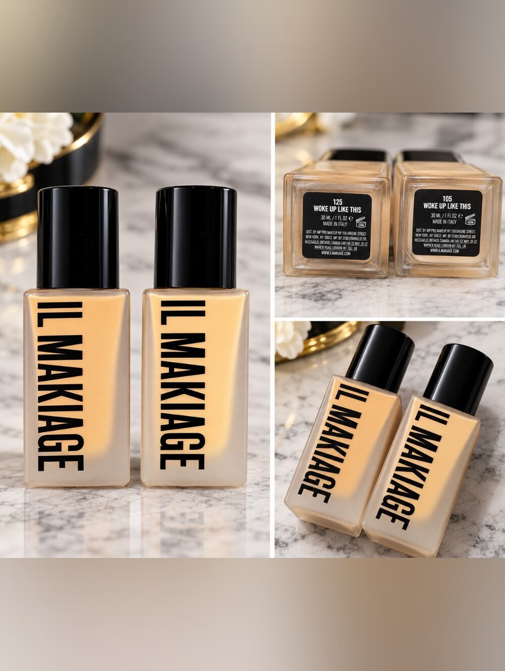 IL MAKIAGE Liquid Foundation Duo — Light Beige & Warm Beige Bottles